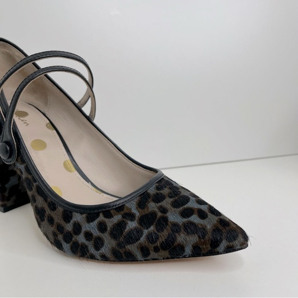 Boden The Point Mary Jane in Cowhide Leopard Print Gray and Black preppy office - Picture 4 of 13